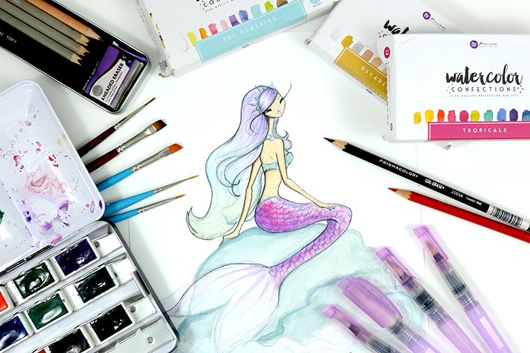 mermaid illustration - favorite art supplies - Josefina Fernandez Illustrations