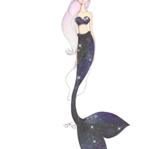 midnight starry mermaid jf jfillustrations
