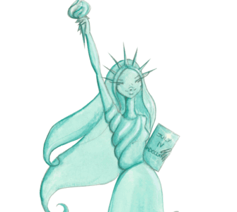 statue of liberty fashion illustration